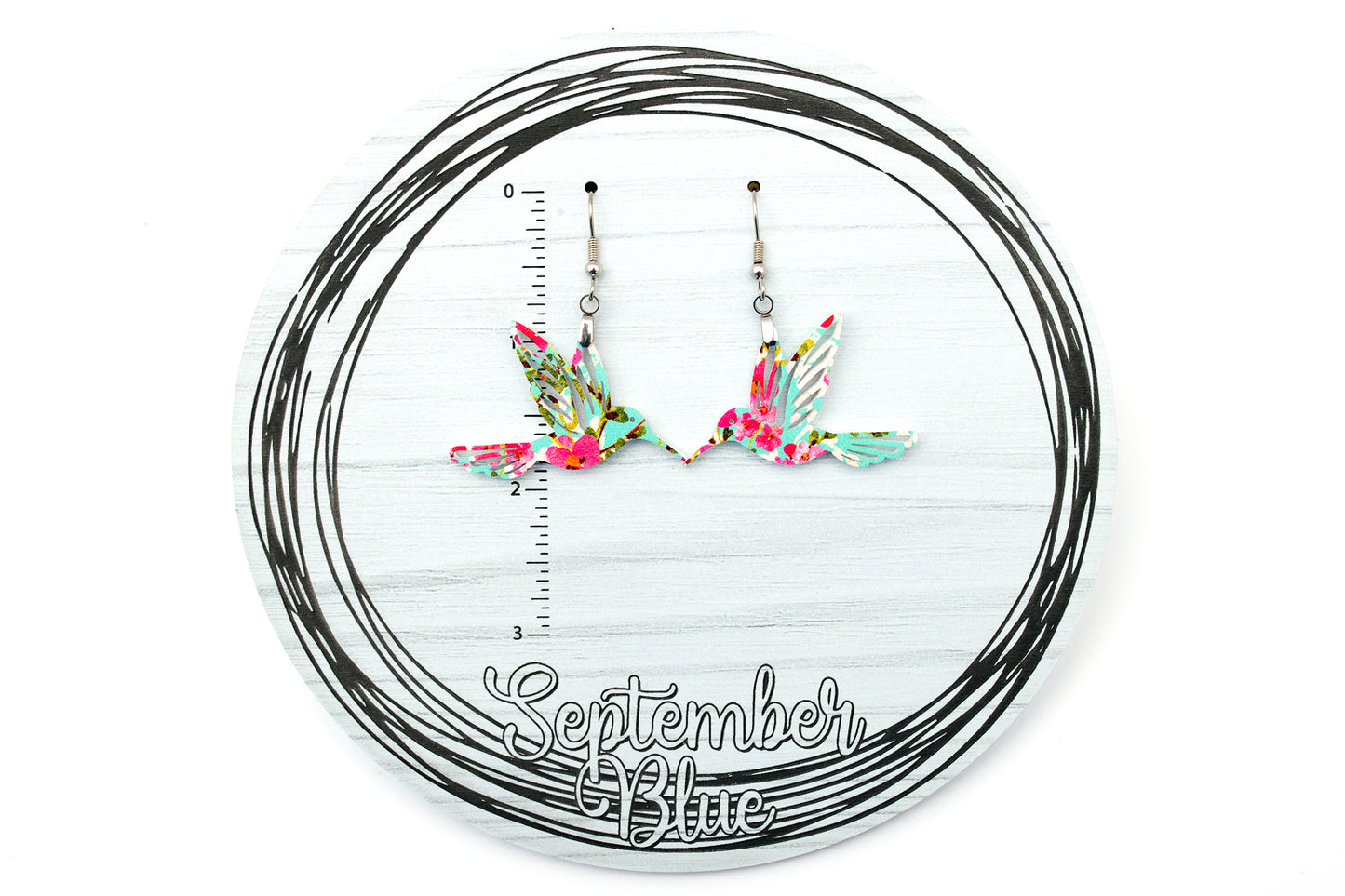 Cherry Blossom Hummingbird Acrylic Dangles