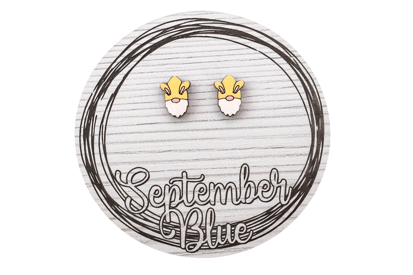 Easter Bunny Gnome Wood Studs