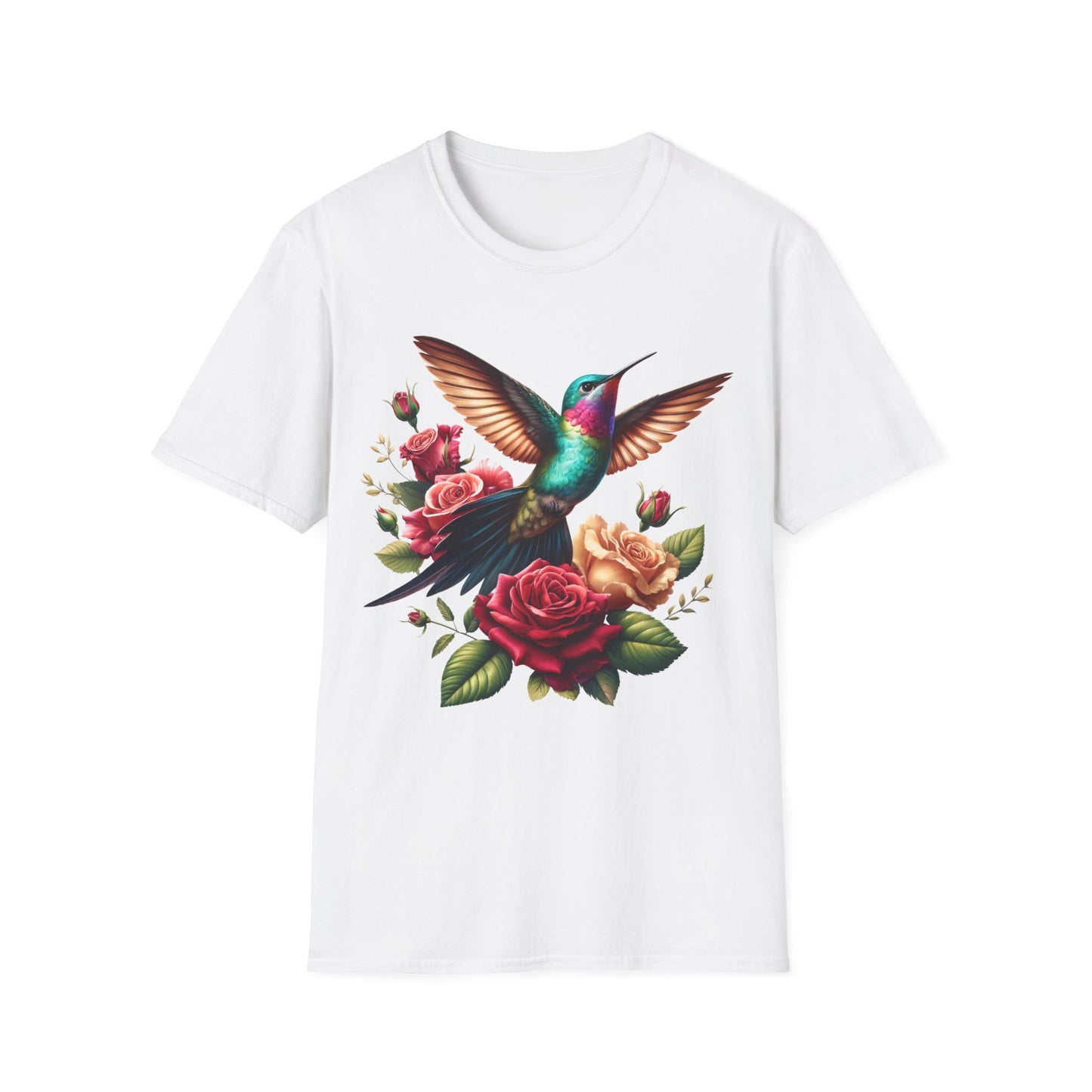 Hummingbird & Roses Unisex Softstyle T-Shirt