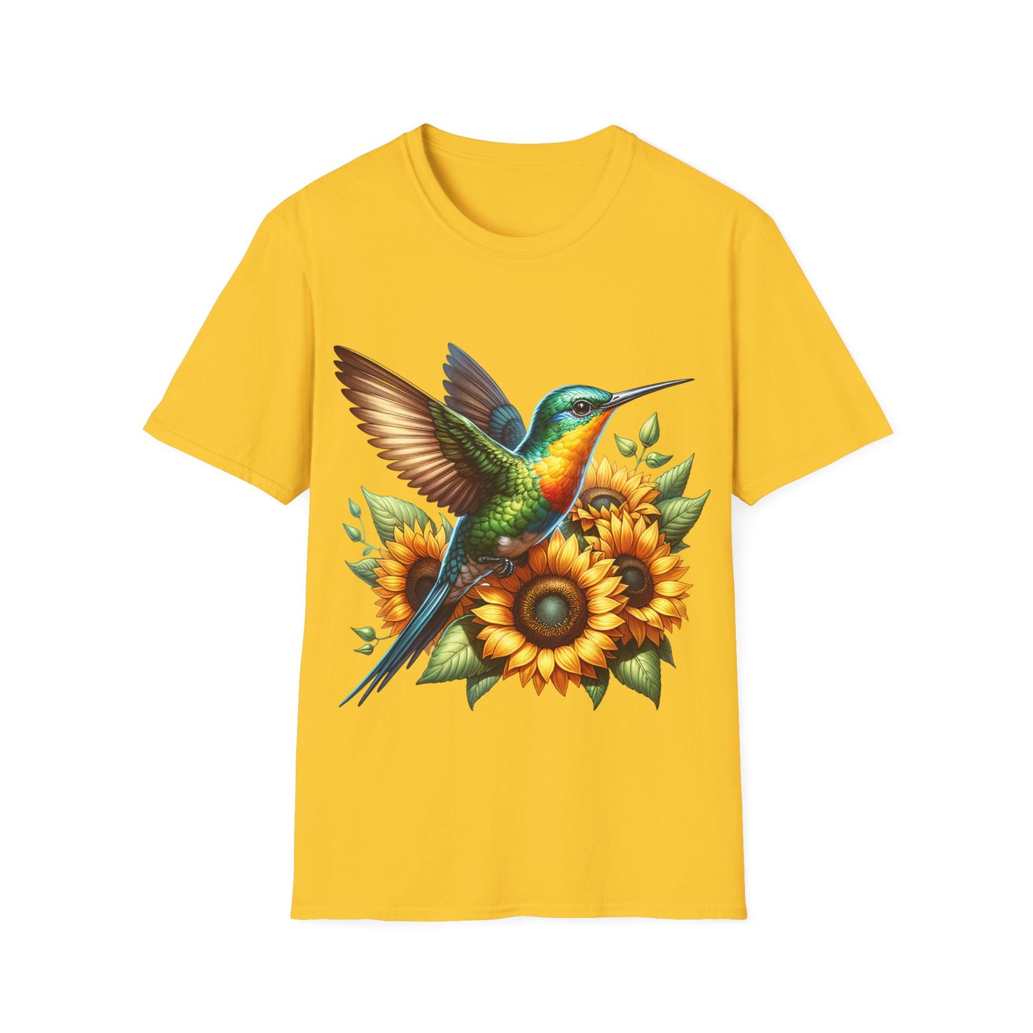 Hummingbird & Sunflowers Unisex Softstyle T-Shirt