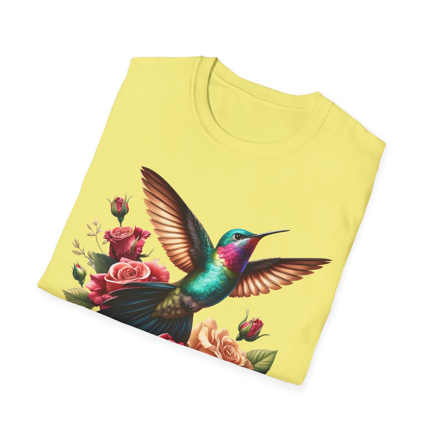 Hummingbird & Roses Unisex Softstyle T-Shirt