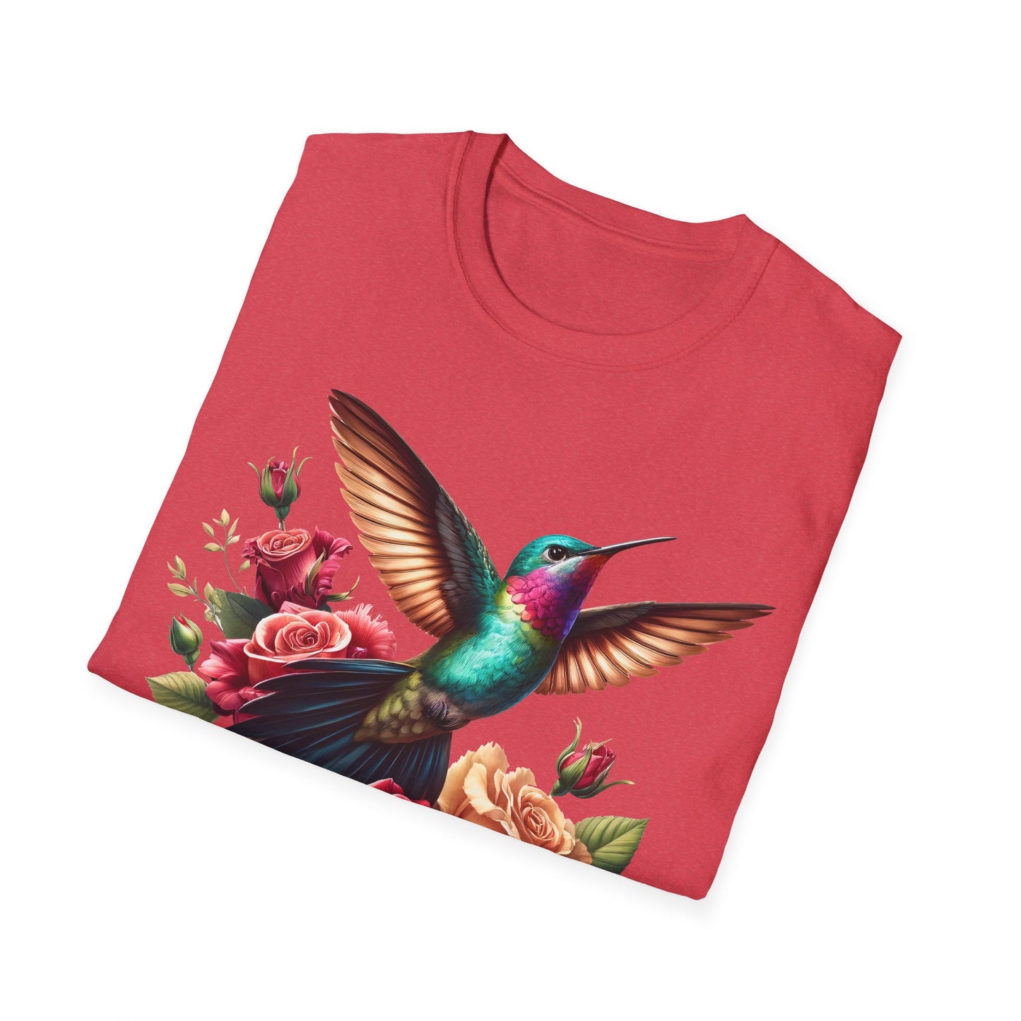 Hummingbird & Roses Unisex Softstyle T-Shirt