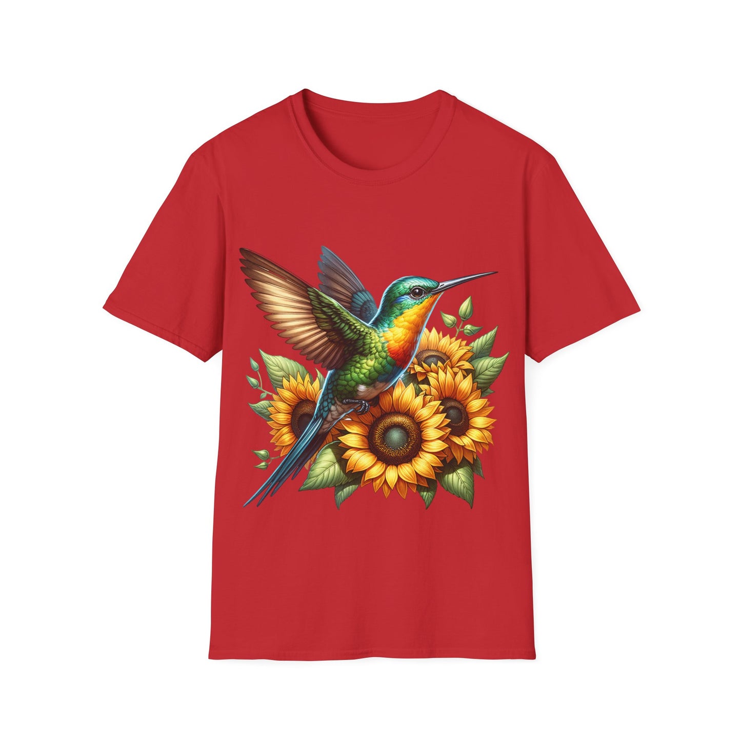 Hummingbird & Sunflowers Unisex Softstyle T-Shirt