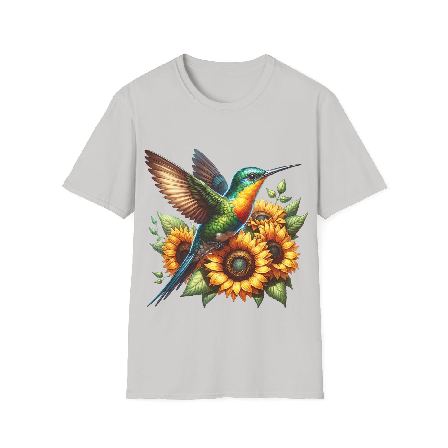 Hummingbird & Sunflowers Unisex Softstyle T-Shirt