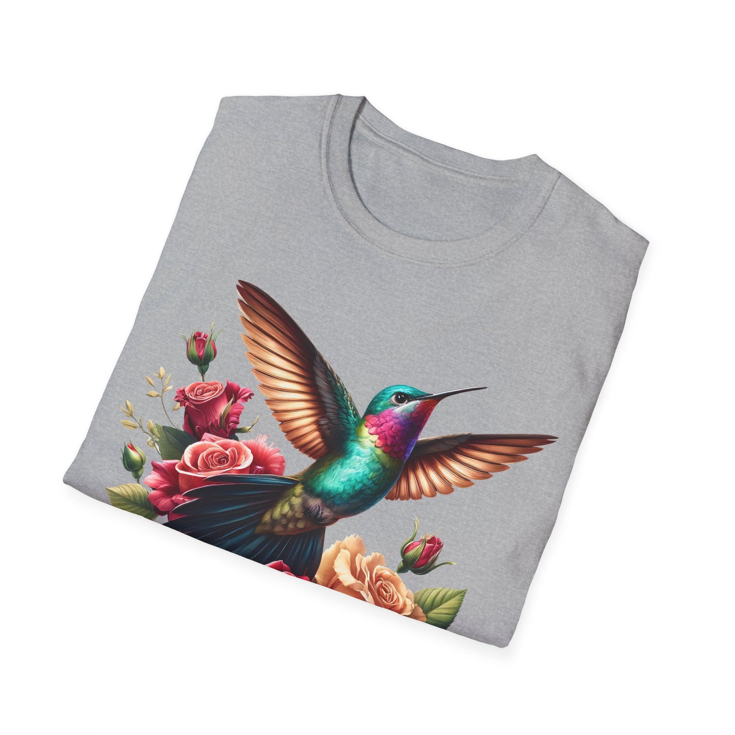 Hummingbird & Roses Unisex Softstyle T-Shirt