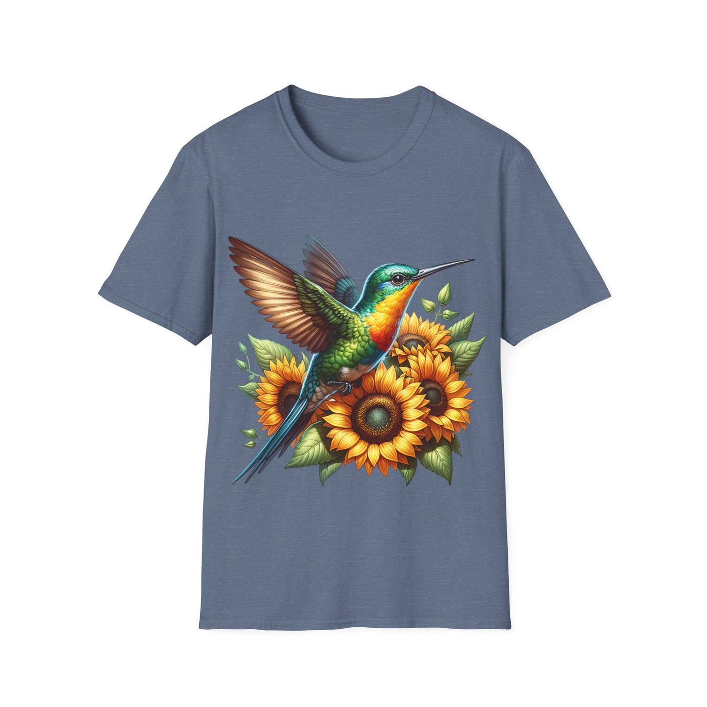 Hummingbird & Sunflowers Unisex Softstyle T-Shirt