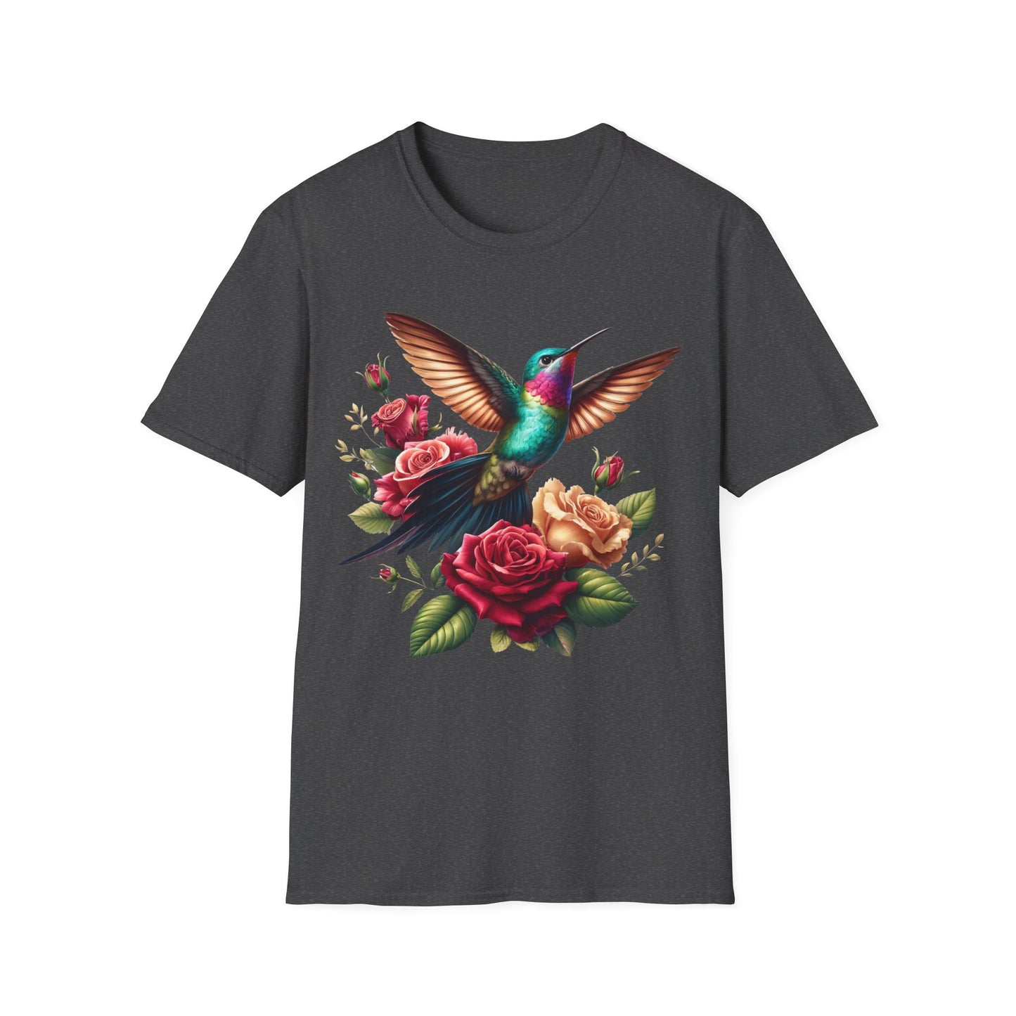 Hummingbird & Roses Unisex Softstyle T-Shirt