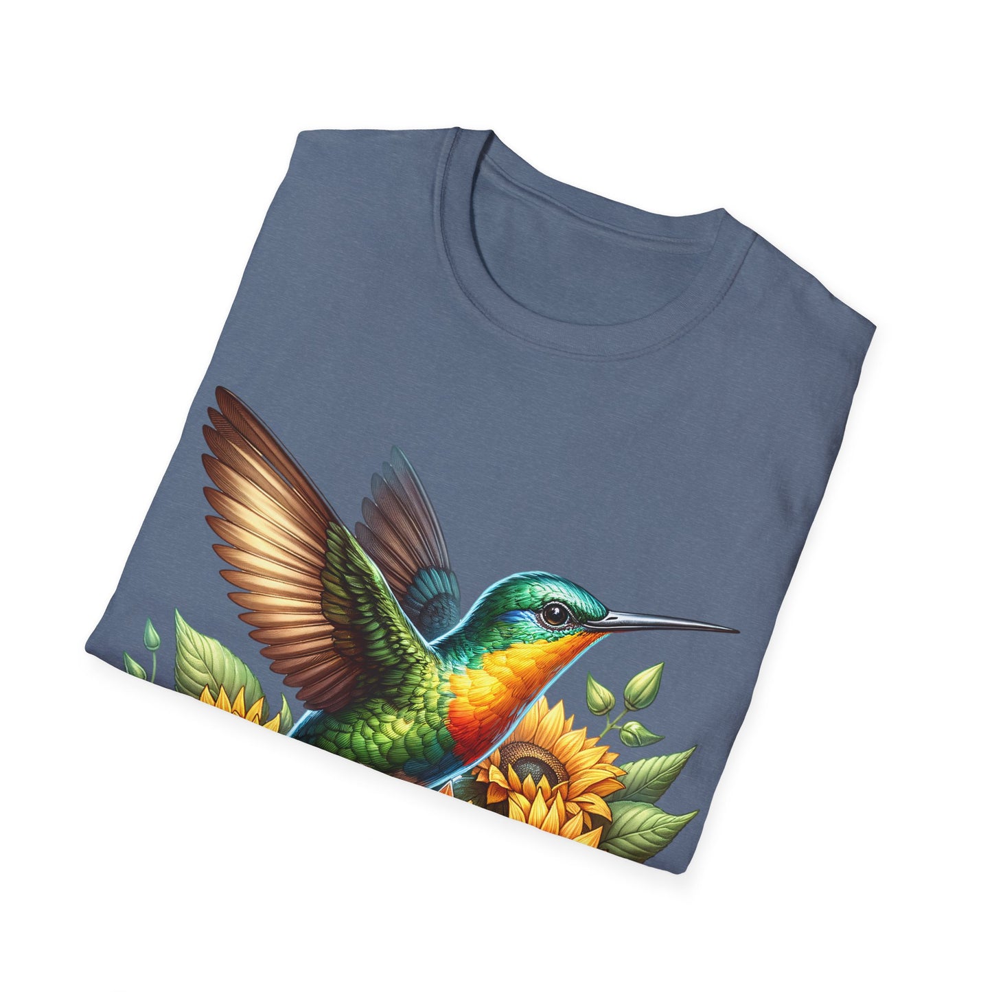 Hummingbird & Sunflowers Unisex Softstyle T-Shirt