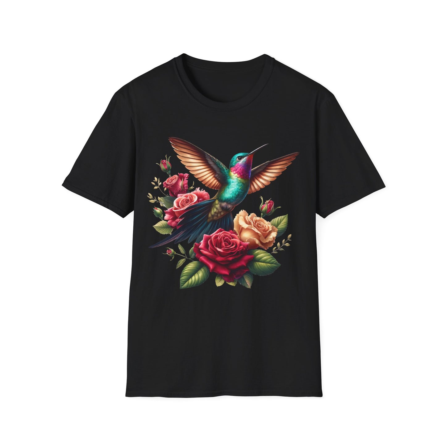 Hummingbird & Roses Unisex Softstyle T-Shirt