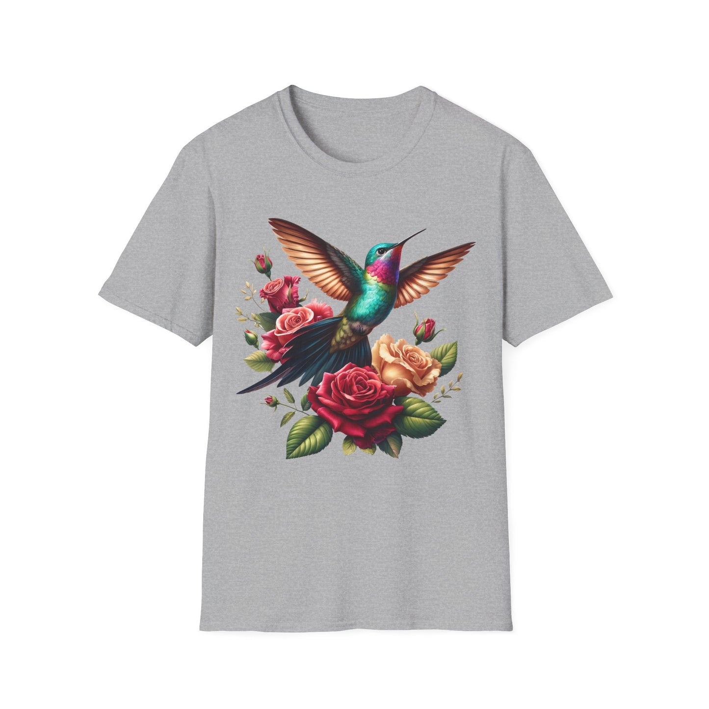 Hummingbird & Roses Unisex Softstyle T-Shirt