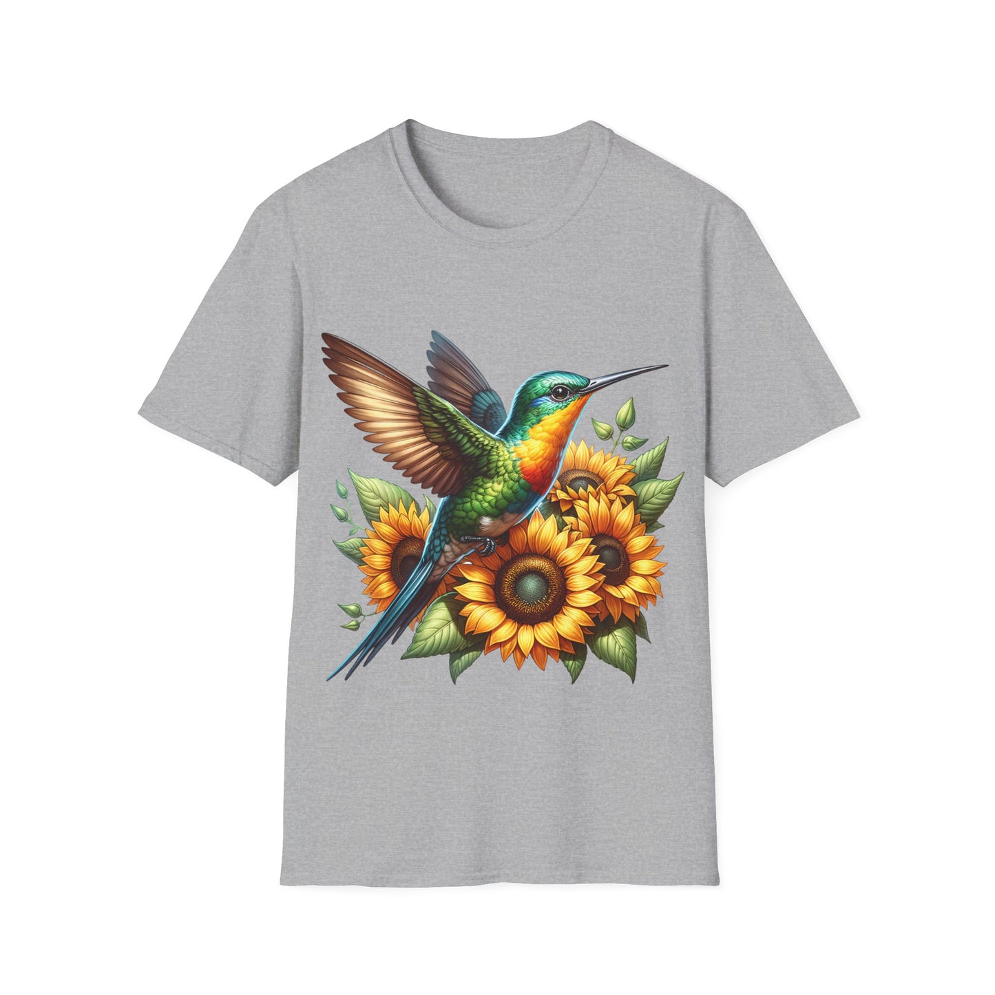 Hummingbird & Sunflowers Unisex Softstyle T-Shirt