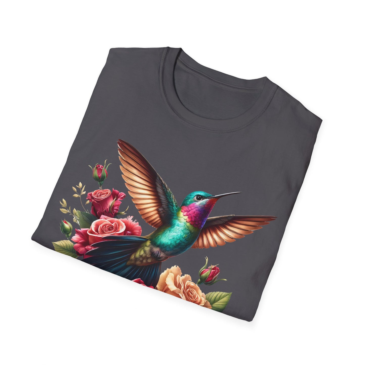 Hummingbird & Roses Unisex Softstyle T-Shirt