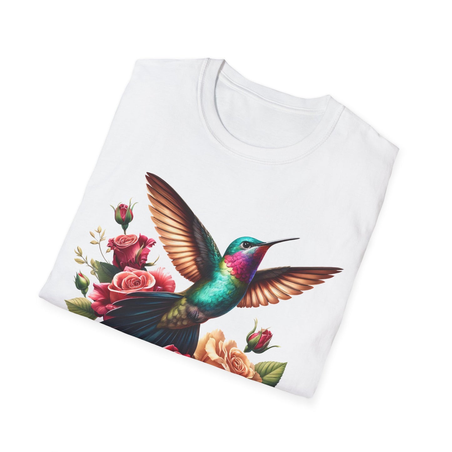 Hummingbird & Roses Unisex Softstyle T-Shirt