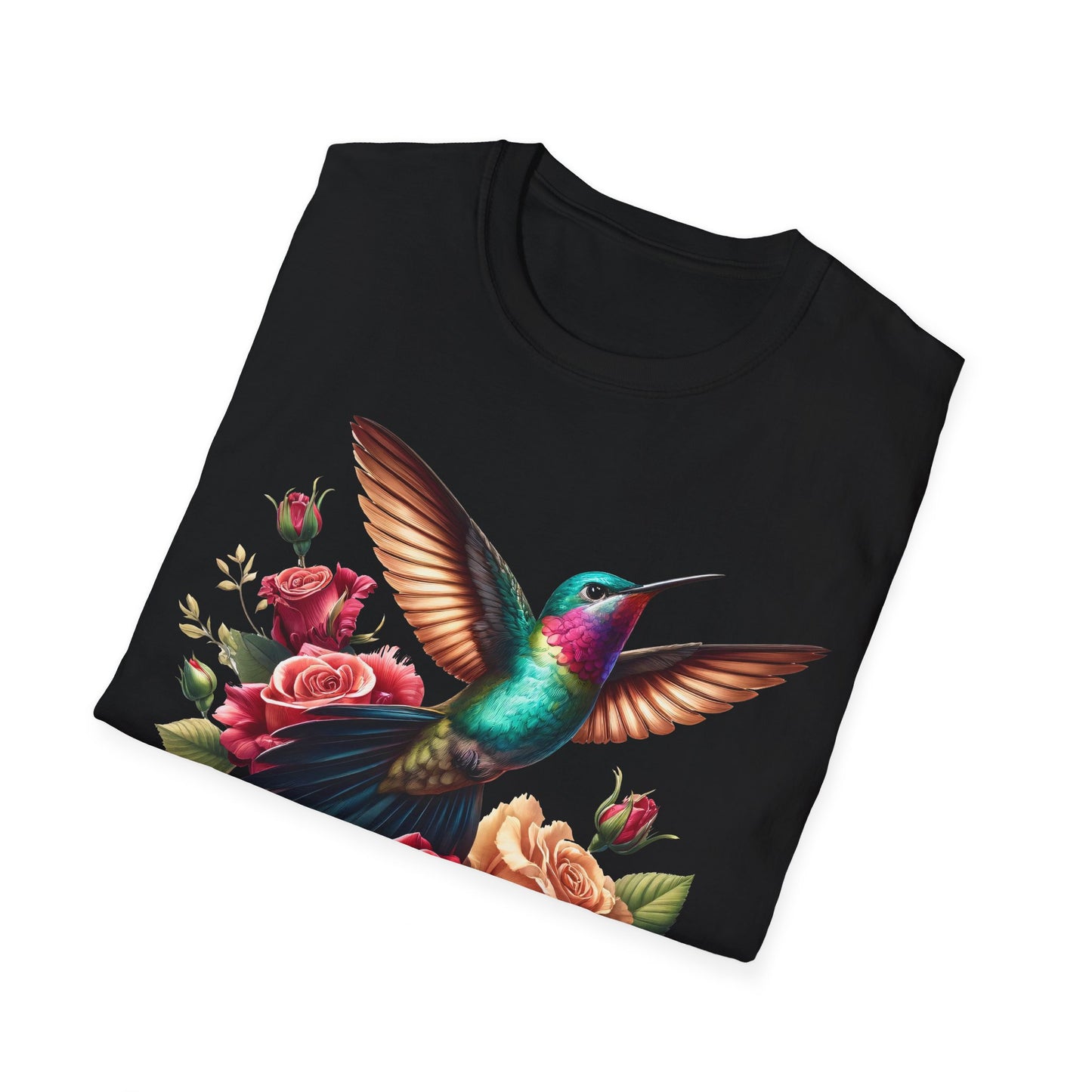 Hummingbird & Roses Unisex Softstyle T-Shirt