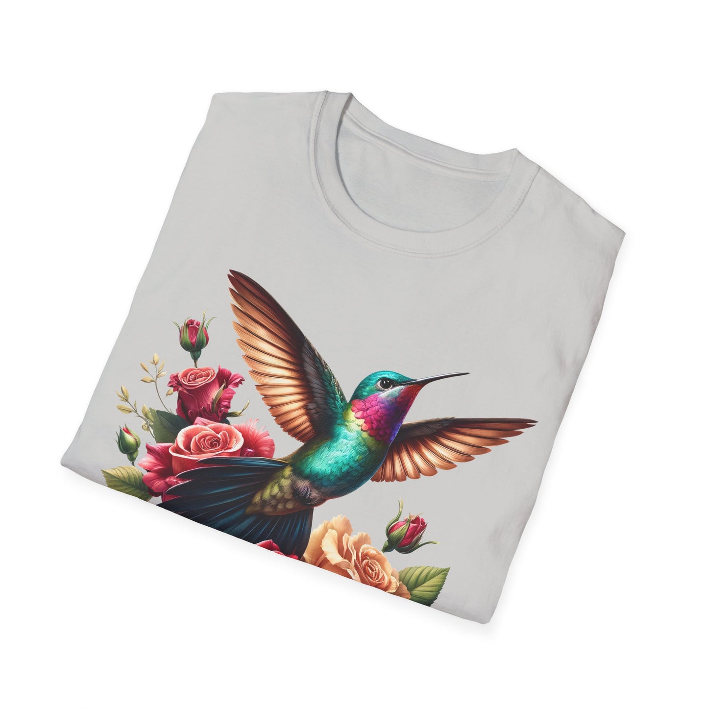 Hummingbird & Roses Unisex Softstyle T-Shirt