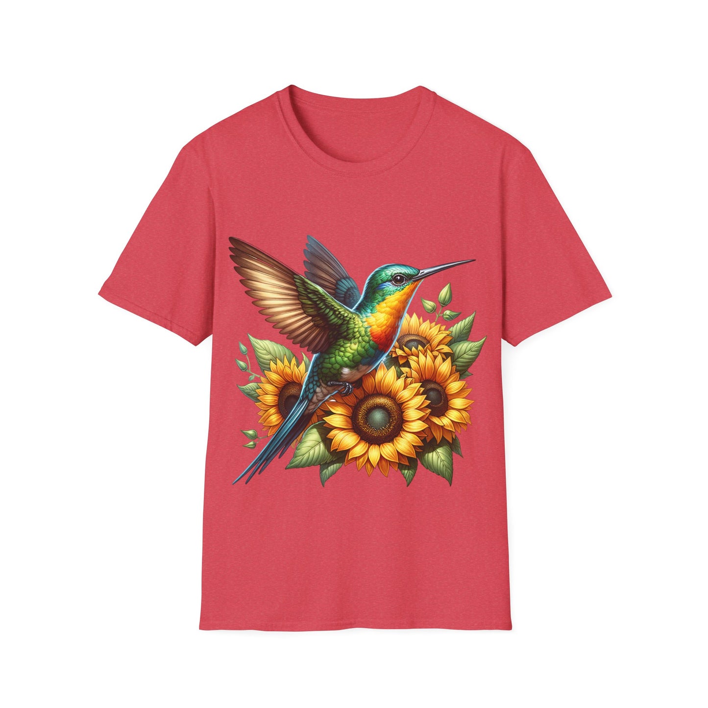 Hummingbird & Sunflowers Unisex Softstyle T-Shirt