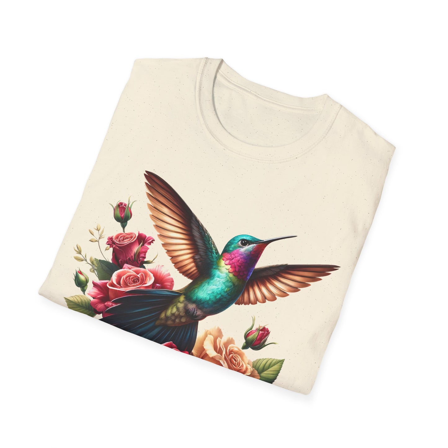 Hummingbird & Roses Unisex Softstyle T-Shirt