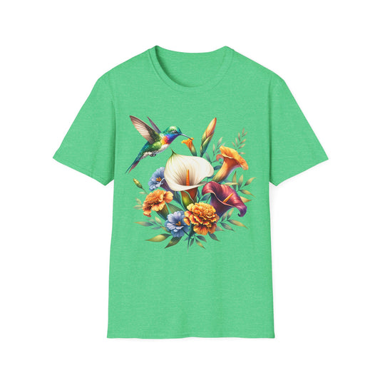 Hummingbird & Flowers Unisex Softstyle T-Shirt