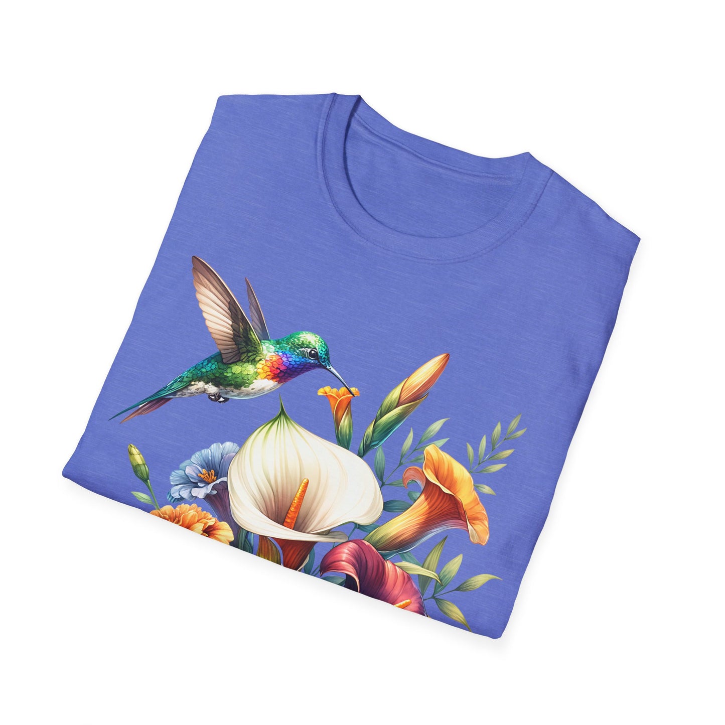 Hummingbird & Flowers Unisex Softstyle T-Shirt