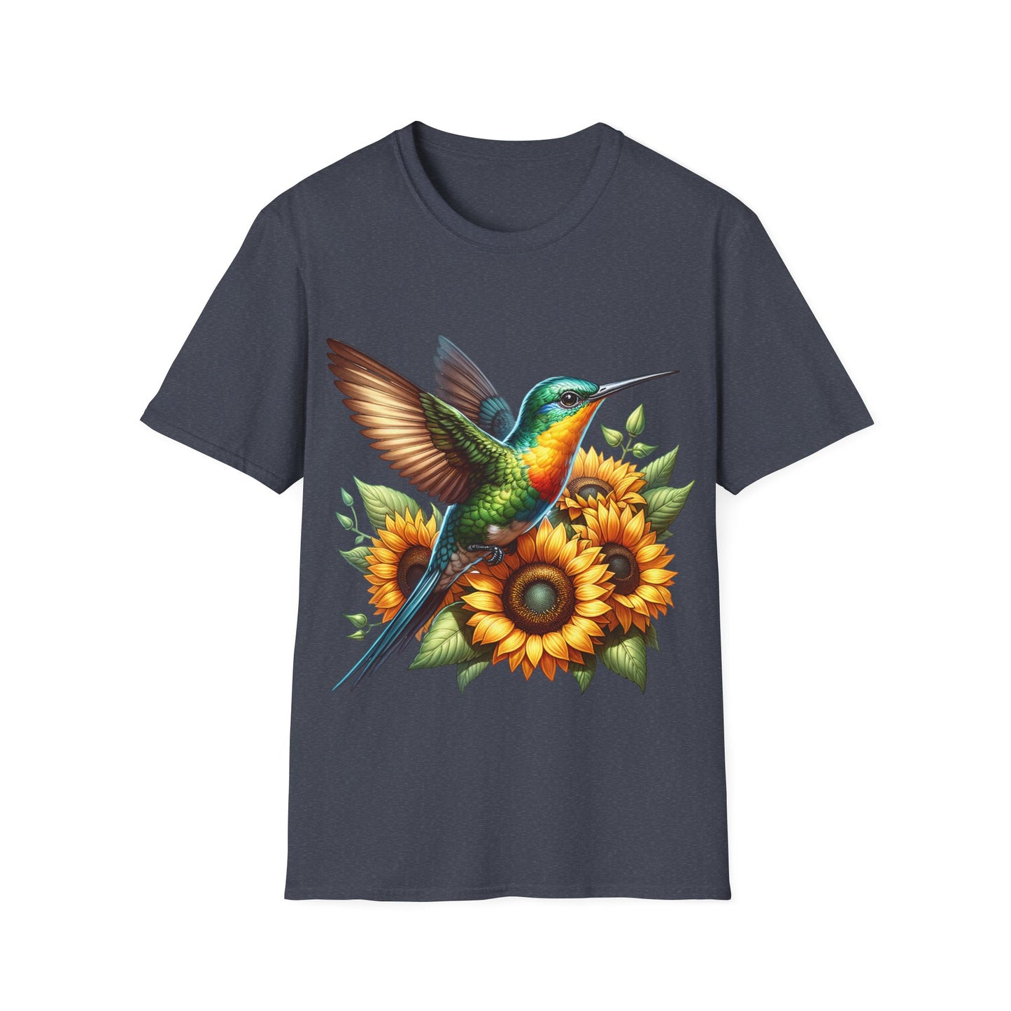 Hummingbird & Sunflowers Unisex Softstyle T-Shirt