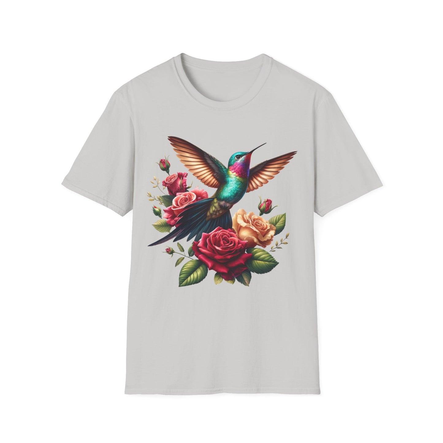 Hummingbird & Roses Unisex Softstyle T-Shirt