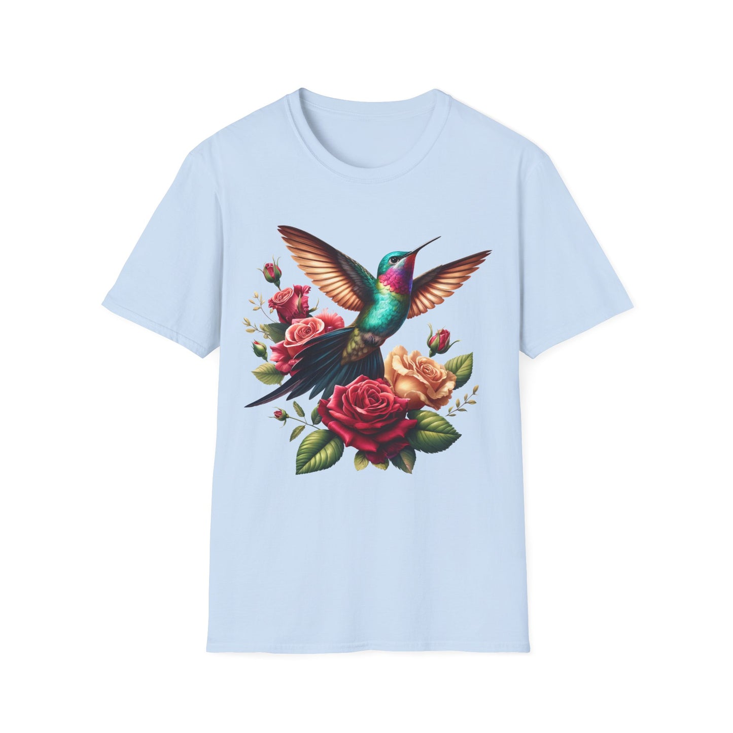 Hummingbird & Roses Unisex Softstyle T-Shirt