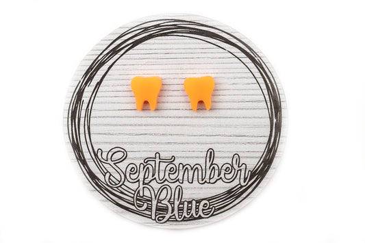 Neon Orange Teeth Acrylic Studs