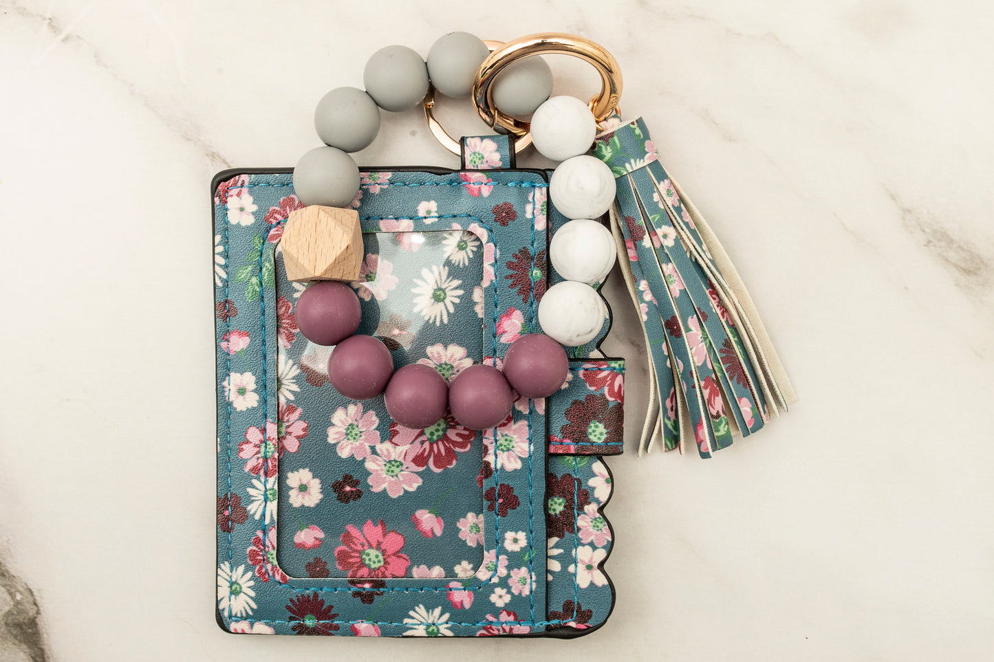 Flowers Silicone Wristlet with Wallet