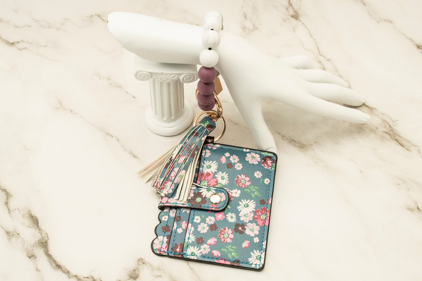 Flowers Silicone Wristlet with Wallet