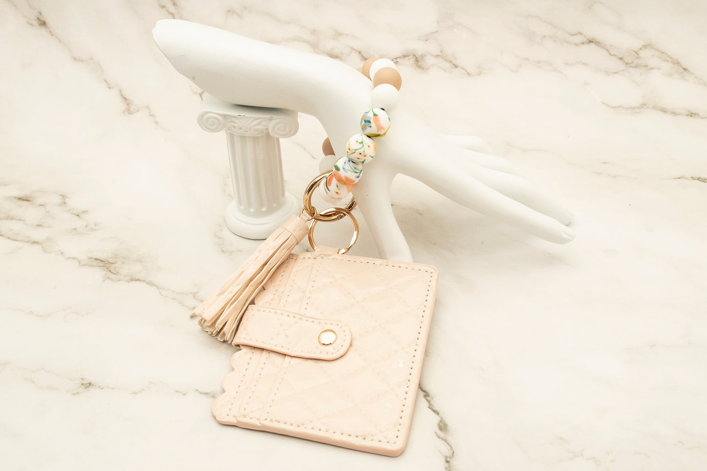 Blush Silicone Wristlet with Wallet