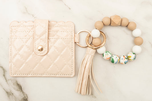 Blush Silicone Wristlet with Wallet