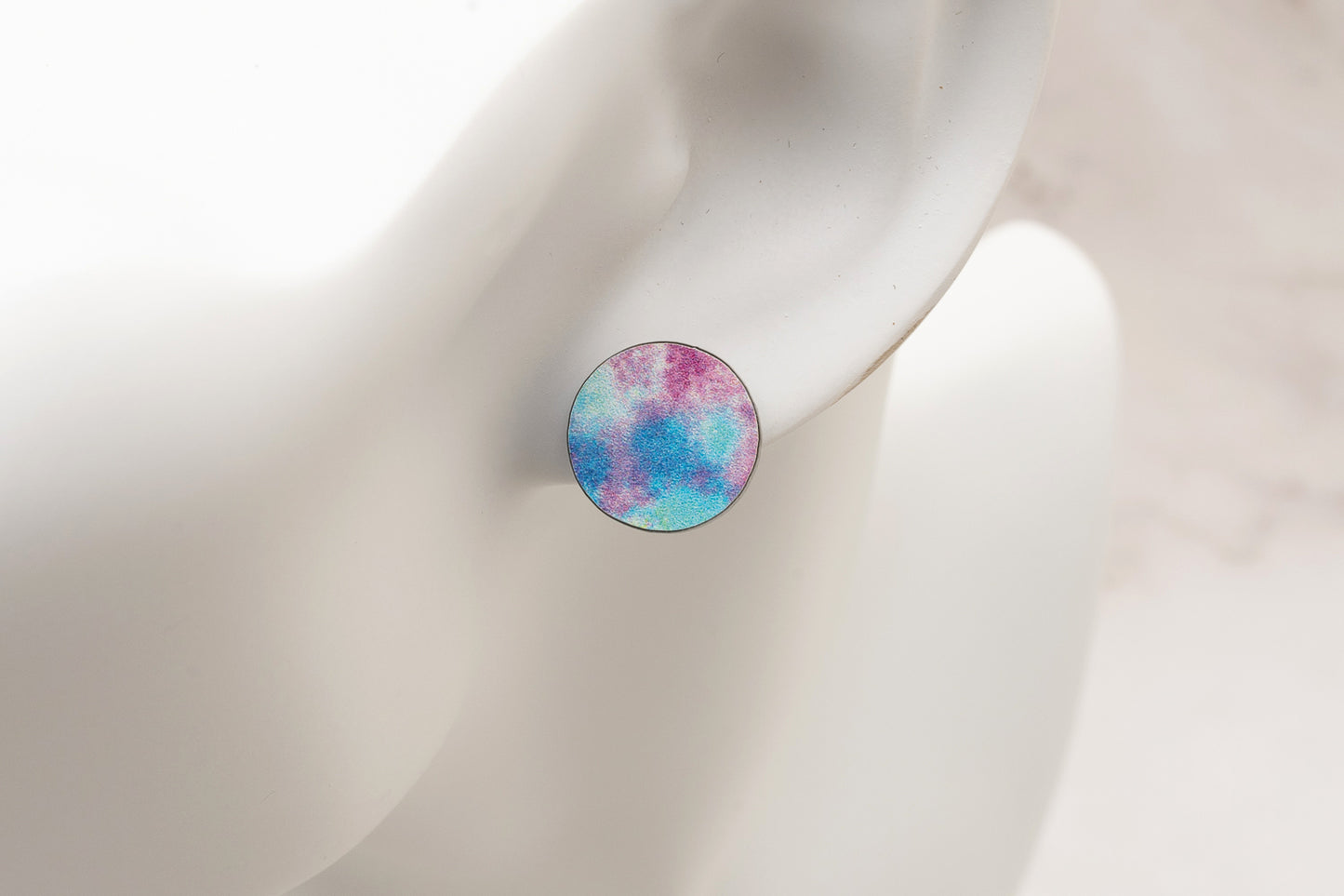 Tie Dye Round Acrylic Studs