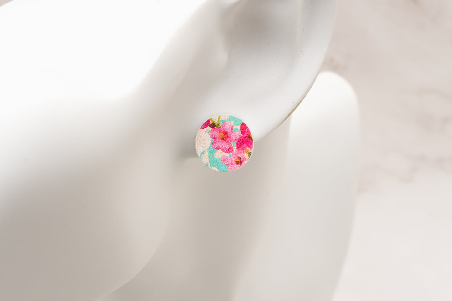 Cherry Blossoms Round Acrylic Studs