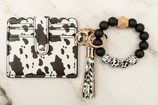 Cow Silicone Wristlet with Wallet