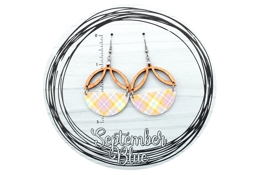 Plaid Acrylic & Wood Dangles