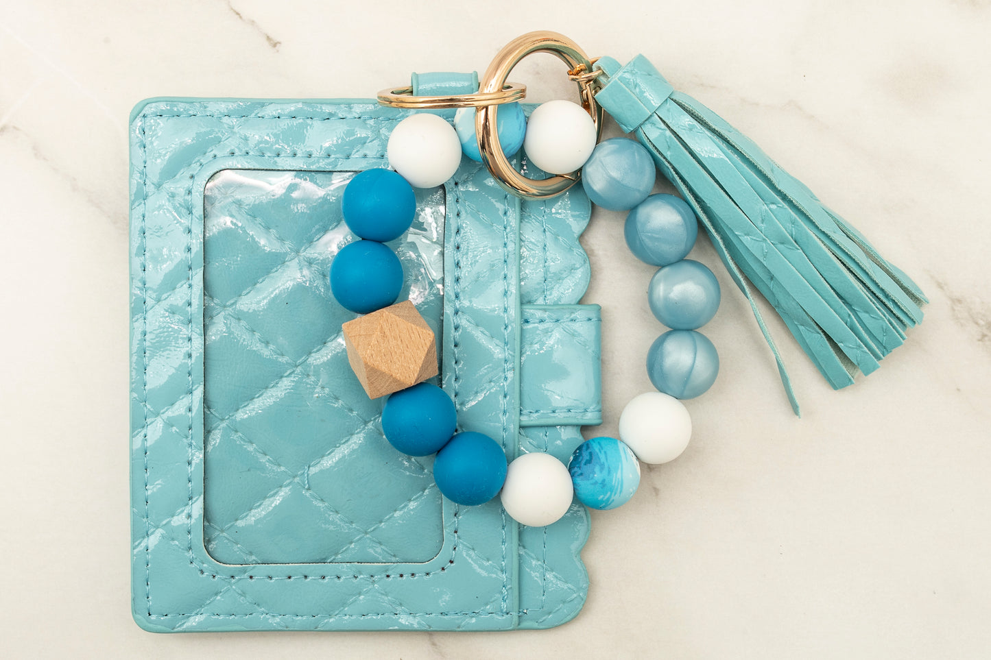 Ocean Blue Silicone Wristlet with Wallet