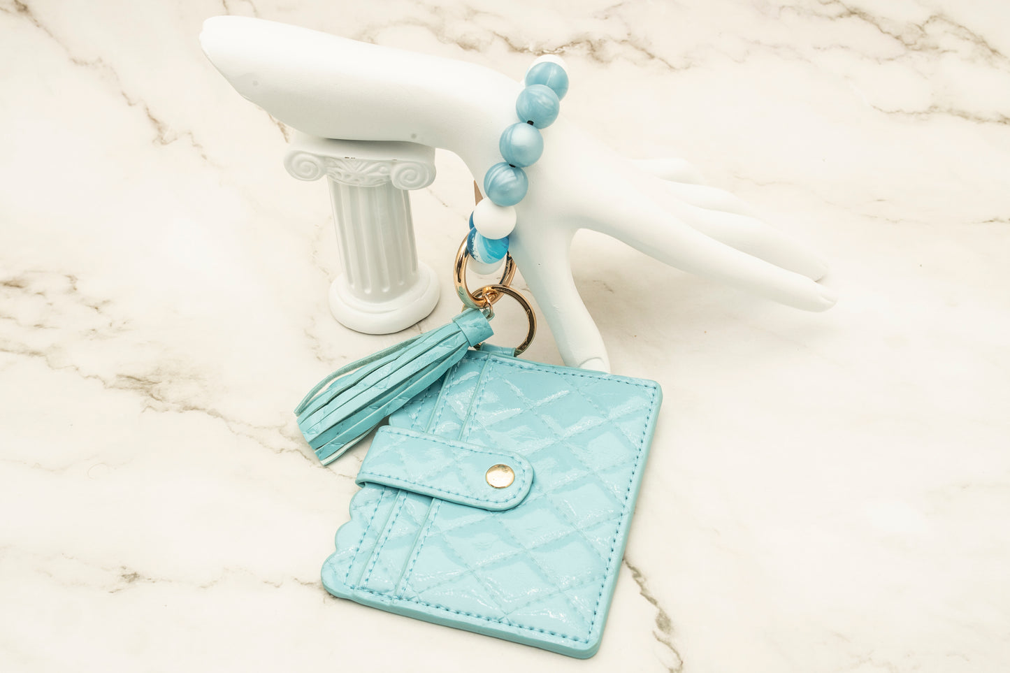 Ocean Blue Silicone Wristlet with Wallet