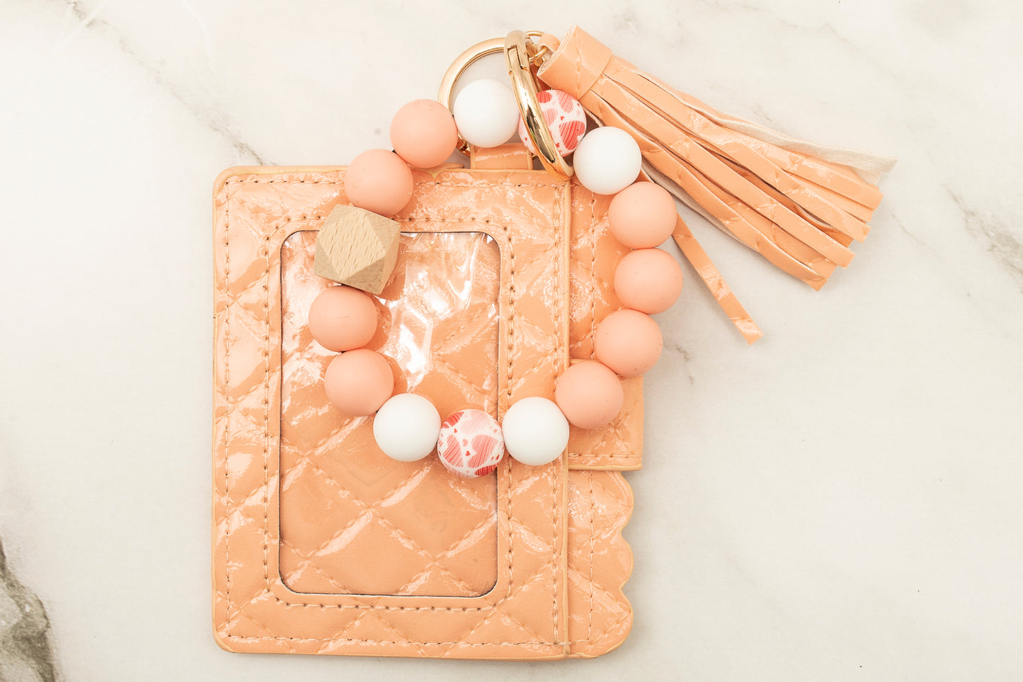 Peach Silicone Wristlet with Wallet