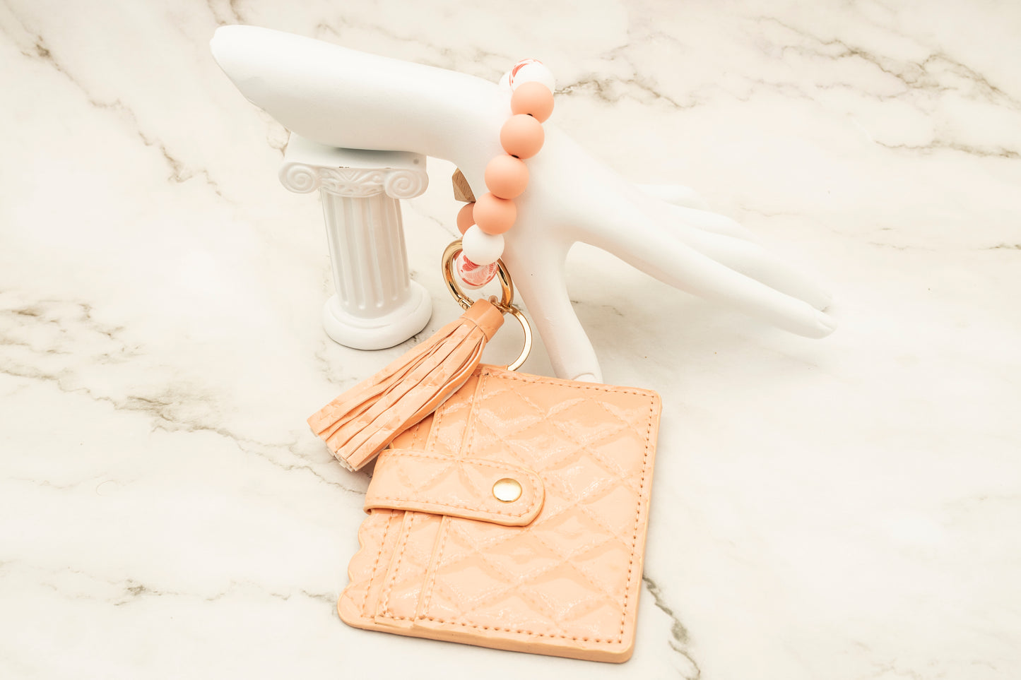 Peach Silicone Wristlet with Wallet