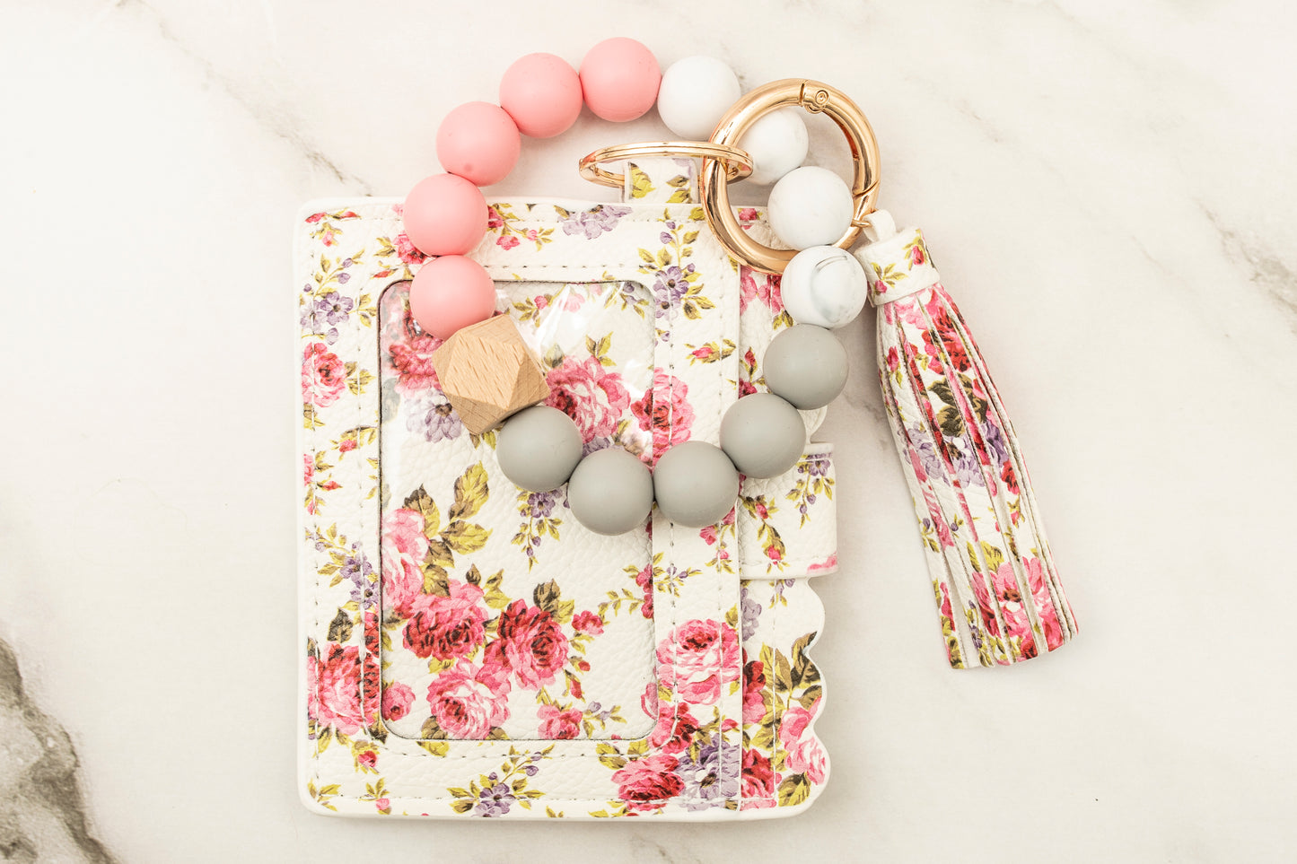 Flowers Silicone Wristlet with Wallet