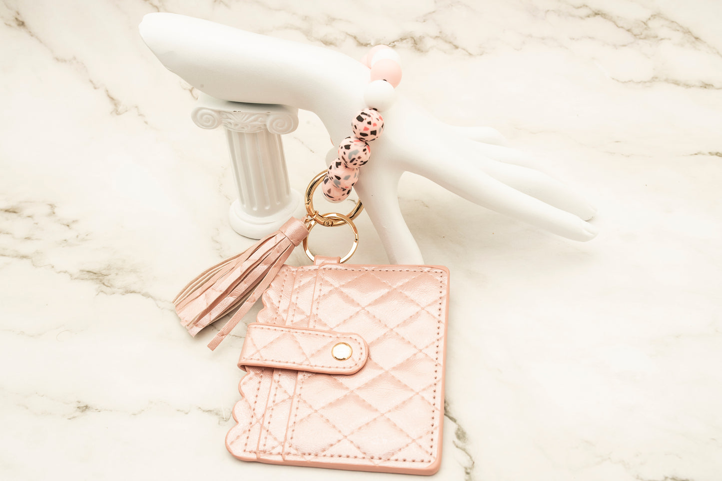 Pink Silicone Wristlet with Wallet