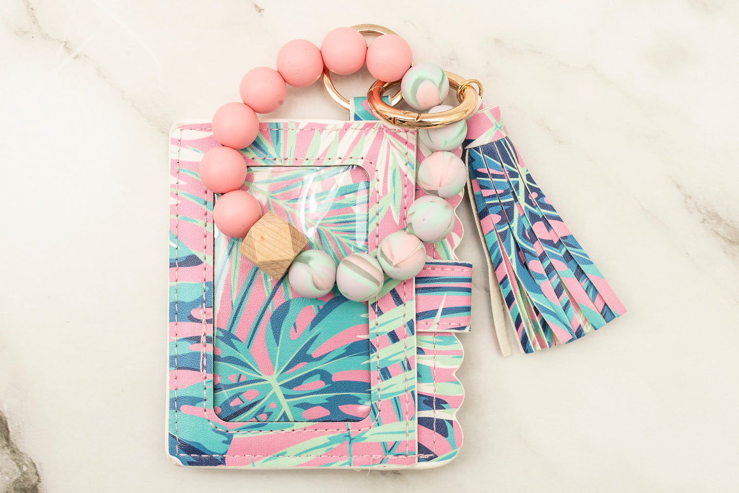 Tropical Silicone Wristlet with Wallet