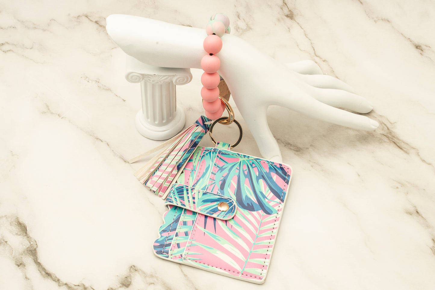 Tropical Silicone Wristlet with Wallet