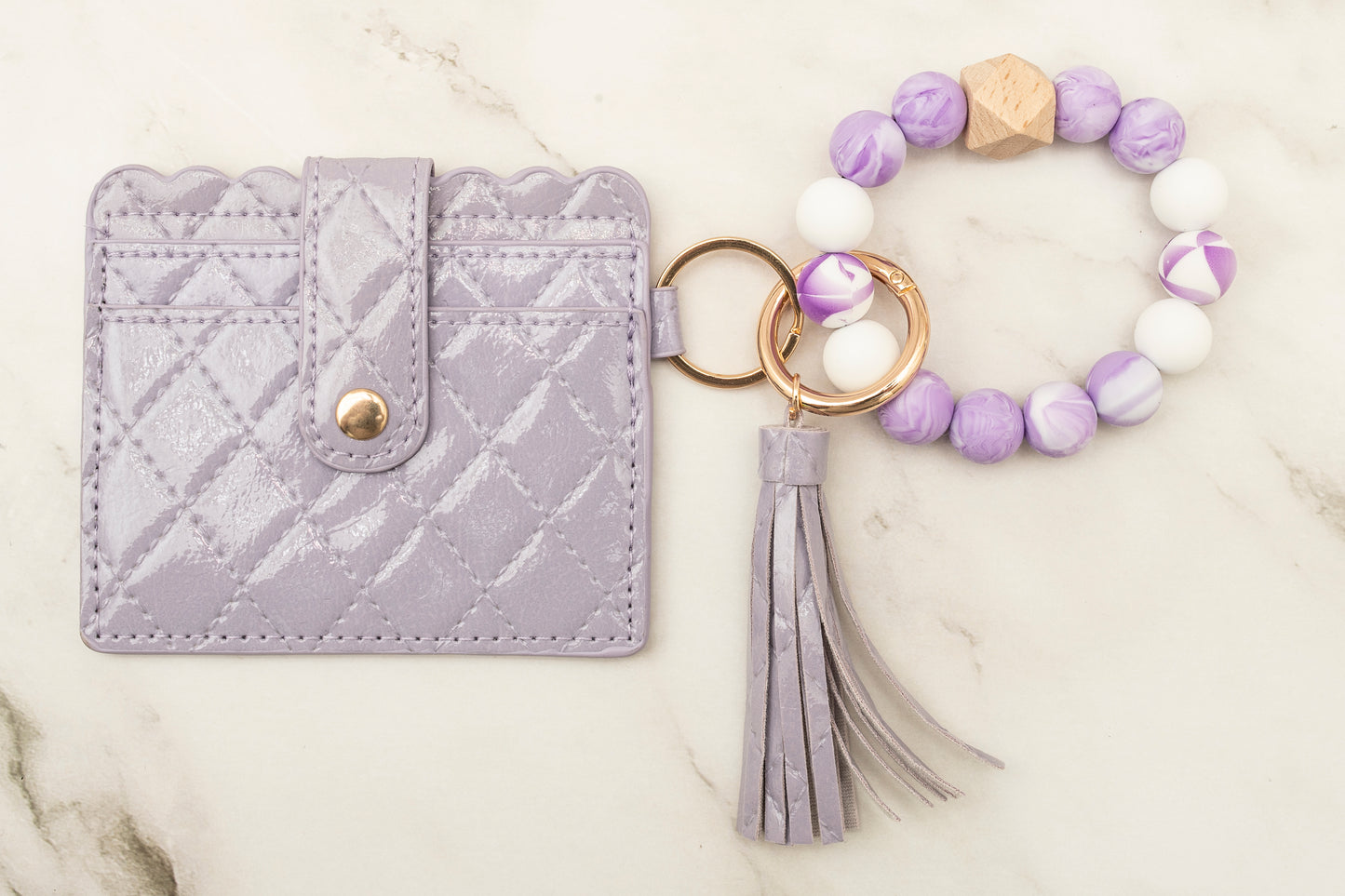 Purple Silicone Wristlet with Wallet