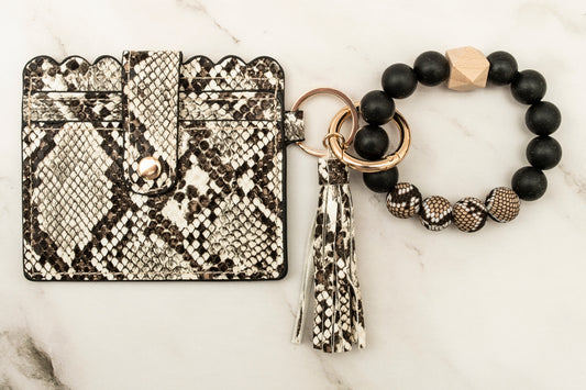 Snakeskin Silicone Wristlet with Wallet