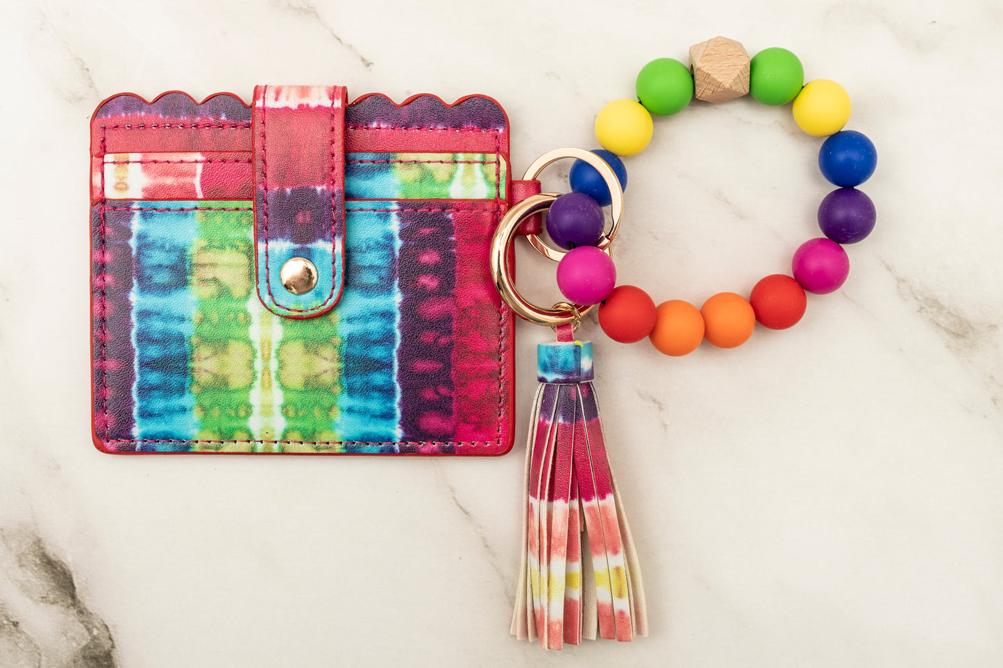 Tie Dye Silicone Wristlet with Wallet